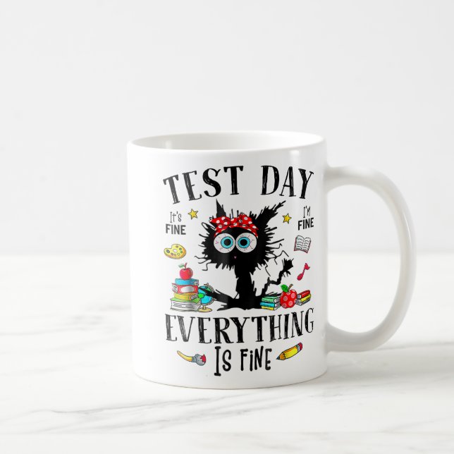 Dag Stressat lärare &amp; Studenter Provning funny Kaffemugg (Höger)