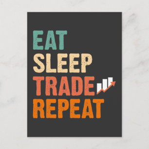 Dag Trader Lagrar Market Trading Hobby Investor Vykort