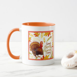 Dag Turkiet för Mugg-TvåTona-Lycklig thanksgivin Mugg