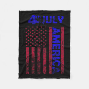 Dag USA, USA, Flagga 4 juli, Lycklig FUNNY Fleecefilt