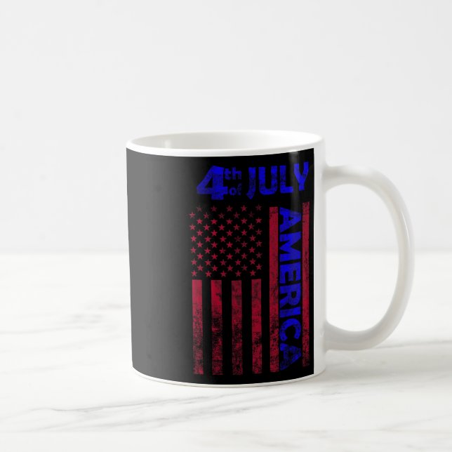 Dag USA, USA, Flagga 4 juli, Lycklig FUNNY Kaffemugg (Höger)