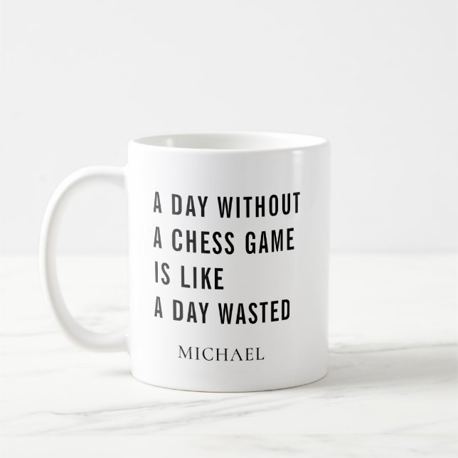 Dag utan chess-Personlig-kaffe Mugg (Vänster)