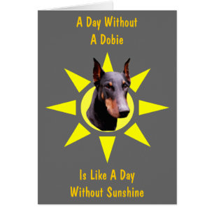Dag utan Dobie Cute Doberman Card OBS Kort