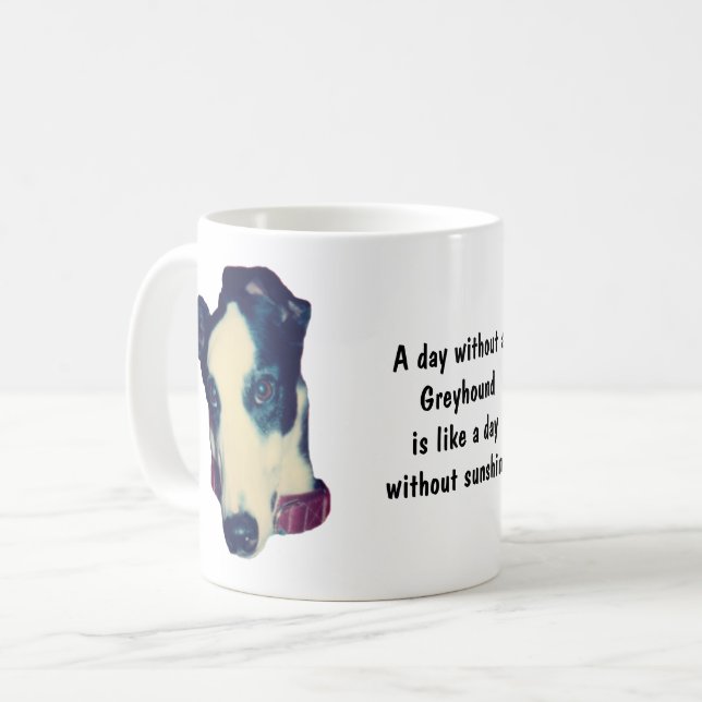 Dag Utan En Greyhound Söt Kaffemugg (Framsida vänster)