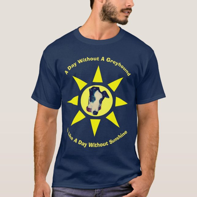 Dag utan Greyhound Cute Hund T Shirt (Framsida)