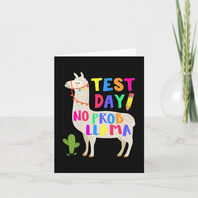 Dag utan Prob Llama Funny Teacher-test 1 Kort (Framsida)