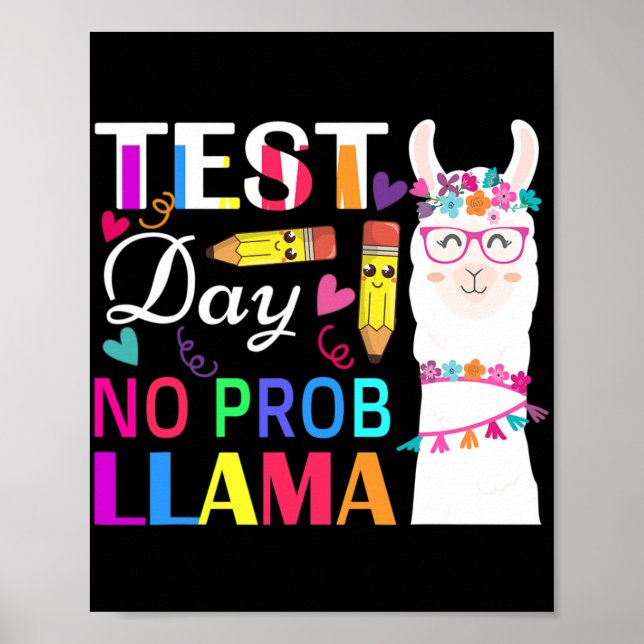 Dag utan Prob Llama Funny Teacher Testing 2 Poster (Framsidan)