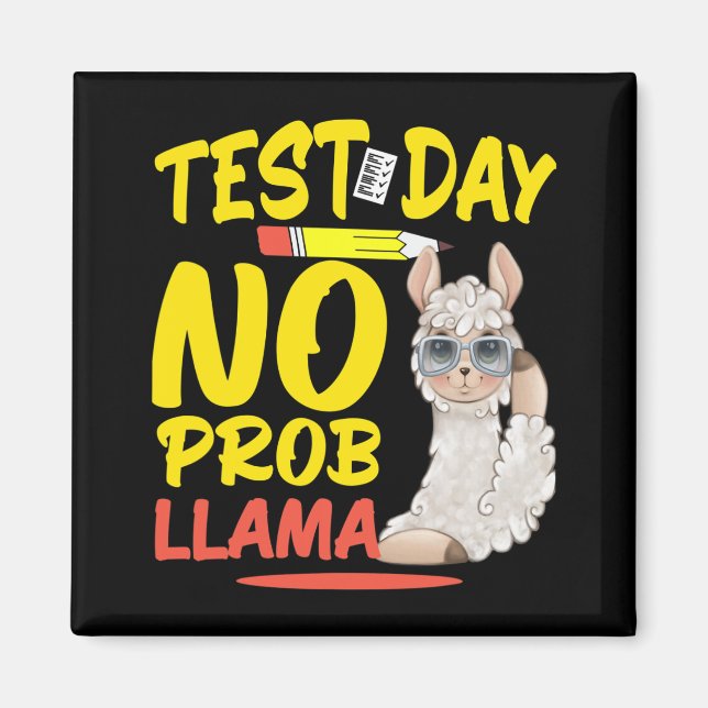 Dag utan Prob-llama Llama Teacher&amp; Student-tes Magnet (Framsidan)