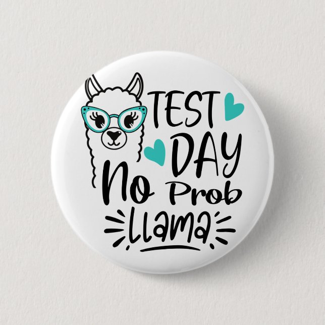 Dag utan Prob-llama Llama Teacher Testdag 2 Knapp (Framsida)