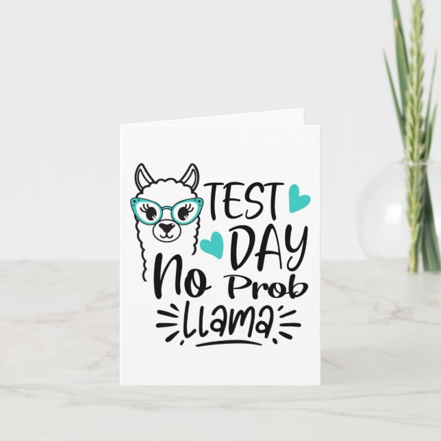 Dag utan Prob-llama Llama Teacher Testdag 2 Kort (Framsida)