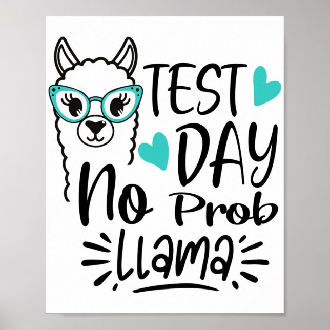 Dag utan Prob-llama Llama Teacher Testdag 2 Poster (Framsidan)