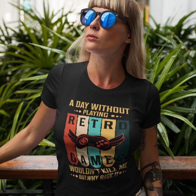 Dag utan Retro-spel - roligt videospel T Shirt (Skapare uppladdad)