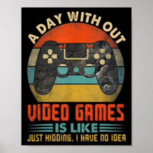 Dag Utan TV-Spelen Rolig Spelare Spelande Pojkar K Poster