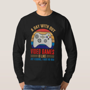 Dag utan videospelsspelarens Joke Joystick-Avslapp T Shirt