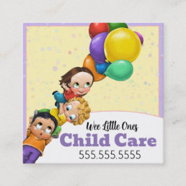 Dag Vård Barn Babysittande Square Promo Fyrkantigt Visitkort