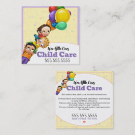 Dag Vård Barn Babysittande Square Promo Fyrkantigt Visitkort