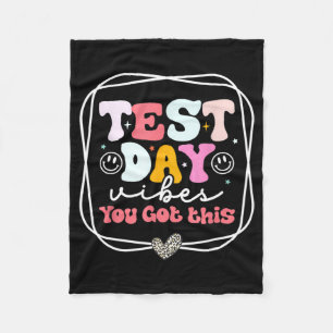 Dag Vibes dig Har Läraren Retro Groovy Testin Fleecefilt