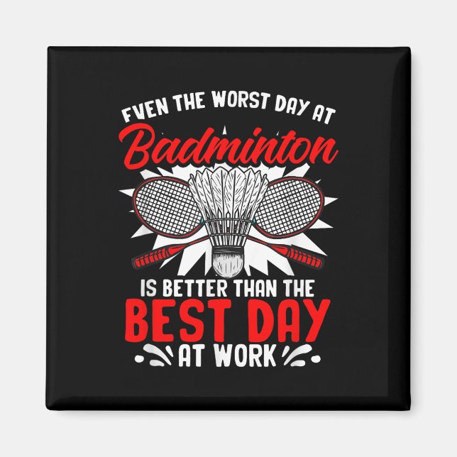 Dag vid Badminton Racket Shuttle Hobby Badminton P Magnet (Framsidan)