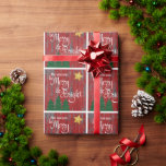 Dagar är ren Träd av Bright Rustic Wood Guld Star Presentpapper<br><div class="desc">"Må era dagar vara goda och klara." En lekfull illustration av ett vitt skript typografiskt citat, grönt träd, och en guld glitter stjärna mot en rustik röd land lingbakgrund hjälper dig att hålla julen och nyårshelgen uppe. Känn julhelgens värme och glädje när du användor den här söta, roligt och färgstarka...</div>