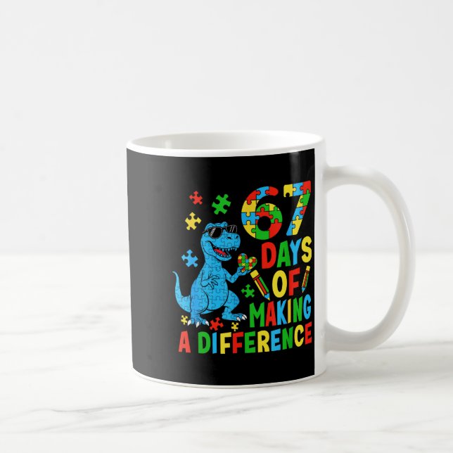 Dagar att göra skillnad Dinosaurie Autism Lärare Kaffemugg (Höger)