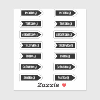 Dagar av svart Journal-planeraren i veckotidningen Klistermärken