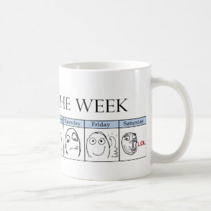 Dagar av veckan Memes Kaffemugg