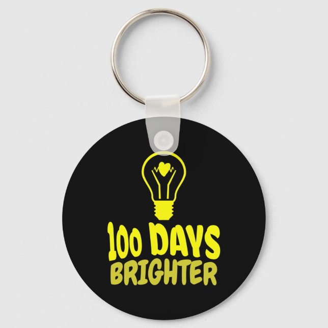 Dagar Brighter Lycklig 100 dagar för skolpojkar fl Nyckelring (Framsida)