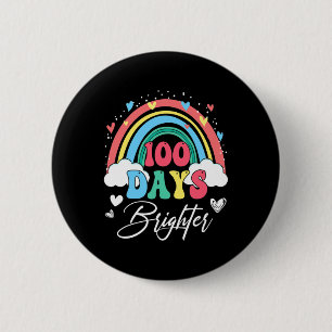 Dagar Brighter Rainbow Teacher Student 100:e dagen Knapp