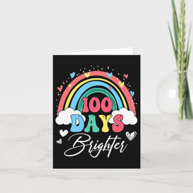 Dagar Brighter Rainbow Teacher Student 100:e dagen Kort (Framsida)
