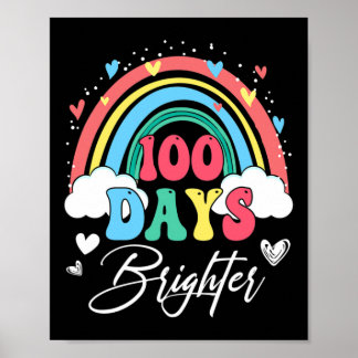 Dagar Brighter Rainbow Teacher Student 100:e dagen Poster