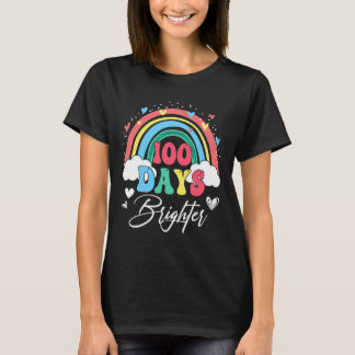 Dagar Brighter Rainbow Teacher Student 100:e dagen T Shirt
