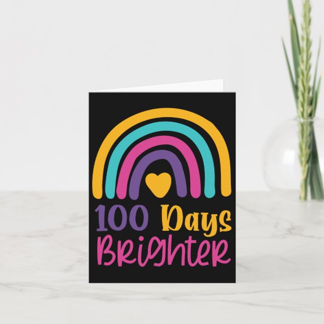 Dagar Brighter Teacher Girls 100 dagar i School Ra Kort (Framsida)