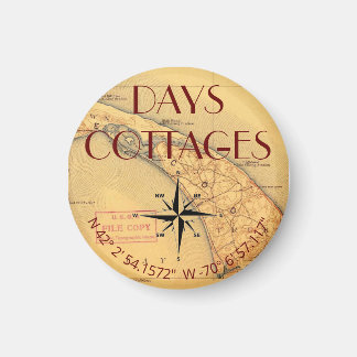 Dagar Cottages Karta med Coordinates Magnet