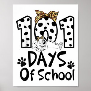 Dagar för skoldagbok Dalmatien Hund Boys Girls 100 Poster