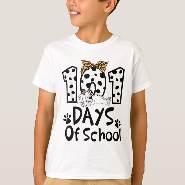 Dagar för skoldagbok Dalmatien Hund Boys Girls 100 T Shirt (Framsida)
