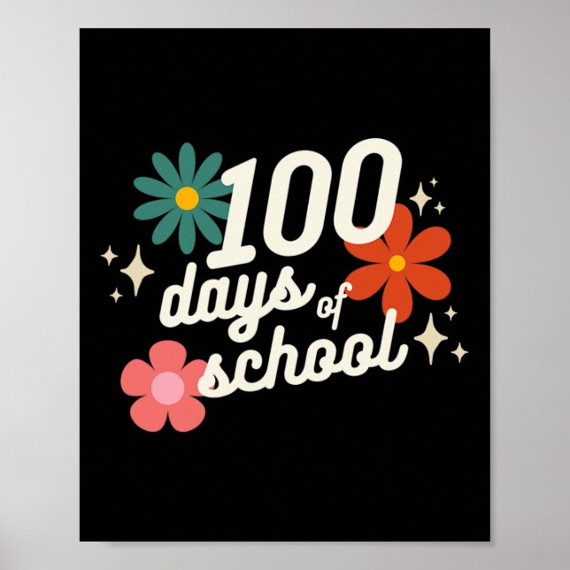Dagar för skolretroläraren Student Kindergarten Poster (Framsidan)