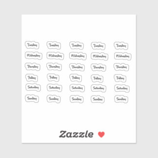 Dagar för veckopenseln Brev Klistermärken
