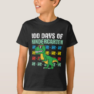 Dagar Kindergarten Trex Dinosaur 100-dagarsskola T Shirt
