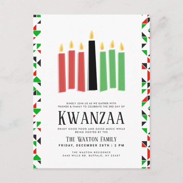 Dagar Kwanzaa | Händelsen party Vykort (Framsida)