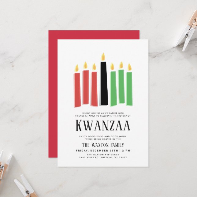 Dagar Kwanzaa | Party Gathering Inbjudningar (Fram/Back In Situ)
