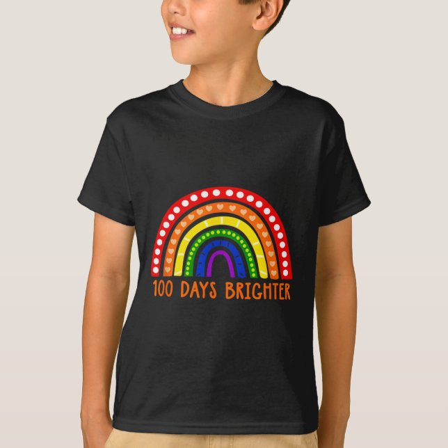 Dagar Lärare Roligt 100 skoldag T Shirt (Framsida)