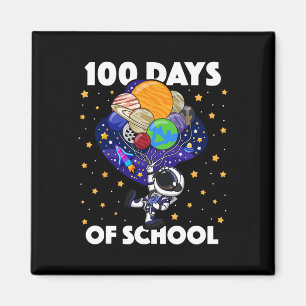 Dagar med skolastronaut Space Boys Kids 100 dagar Magnet