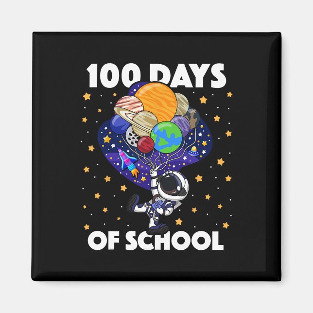 Dagar med skolastronaut Space Boys Kids 100 dagar Magnet (Framsidan)
