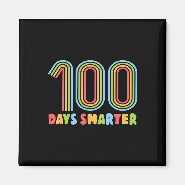 Dagar med skolregnbåge 100 dagar Smarter Teacher K Magnet (Framsidan)