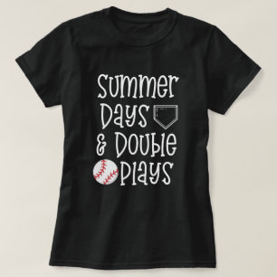 Dagar och double play för sommar för utslagsplat t shirt