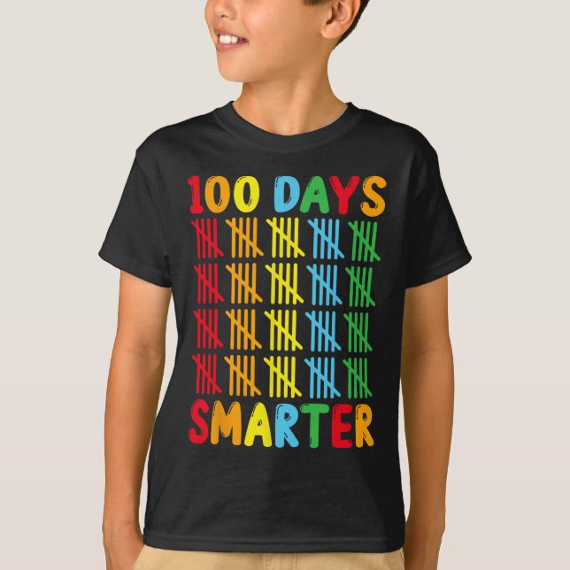 Dagar Smartare Roligt Tally Teacher och Studenter  T Shirt (Framsida)