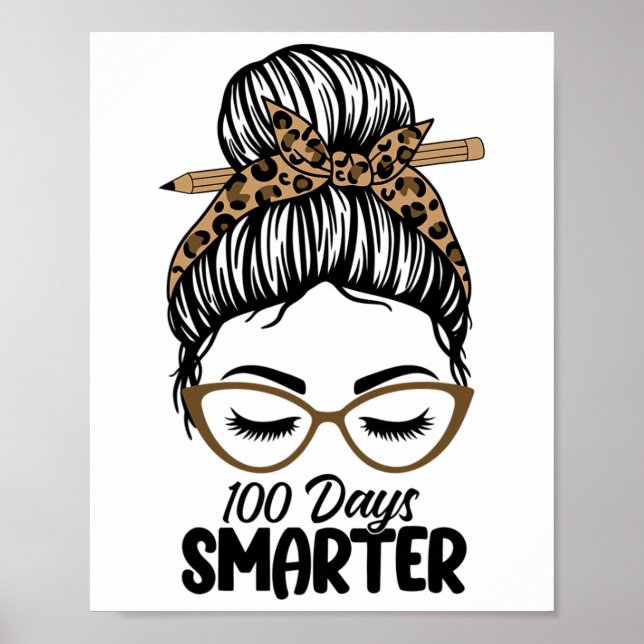 Dagar Smartare Tjej Kvinnor Leopard Rufsigt Upphis Poster (Framsidan)