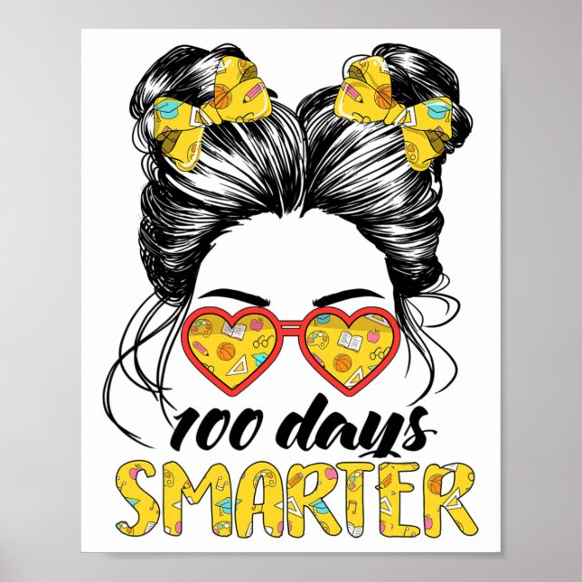 Dagar Smartare Tjejer Rufsigt Upphostad Hår 100:e  Poster (Framsidan)
