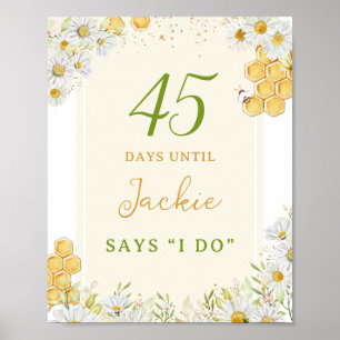 Dagar till bröllop Bumblebee Daisy Bröllopsdusch Poster