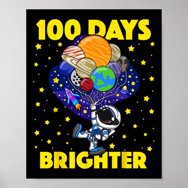 Dagar under skolans 100:e dag Astronaut Poster (Framsidan)
